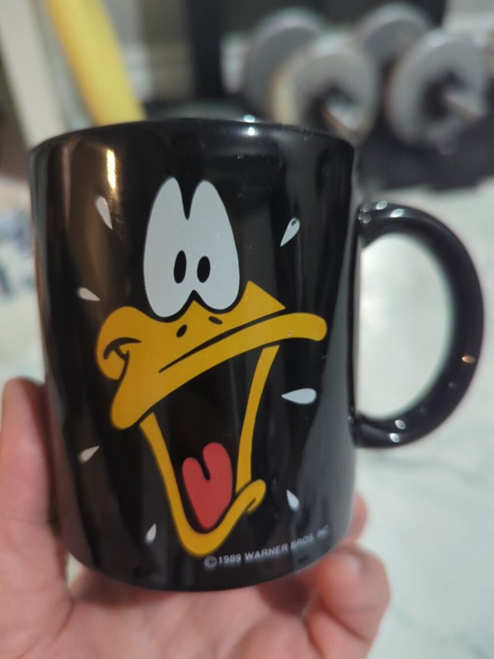 Daffy Duck Looney Tunes Vintage Coffee Mug HTF Warner Bros 1989 Rare Black